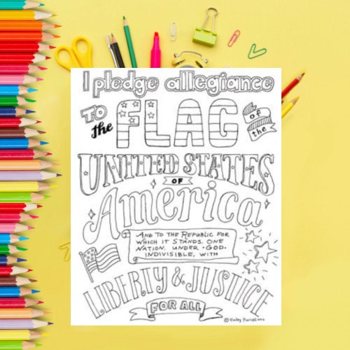 Pledge of allegiance coloring page