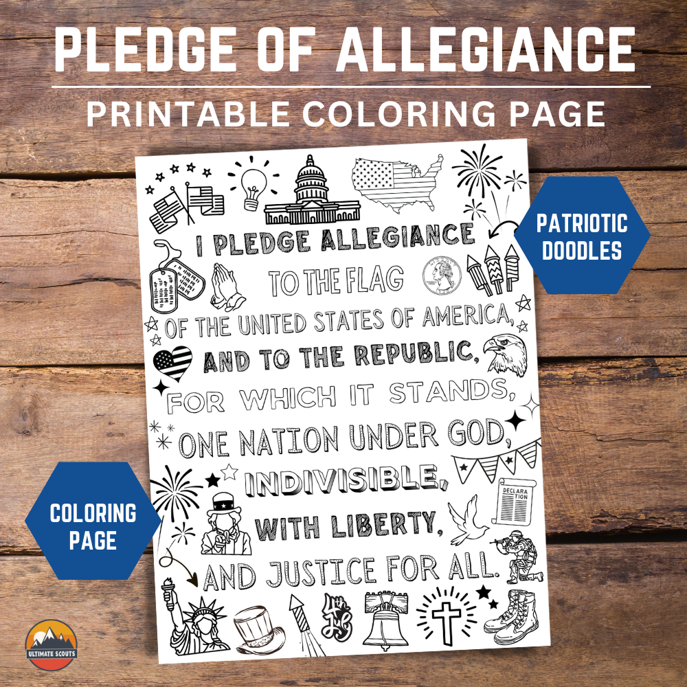 Pledge of allegiance printable â coloring pages â ultimate scouts