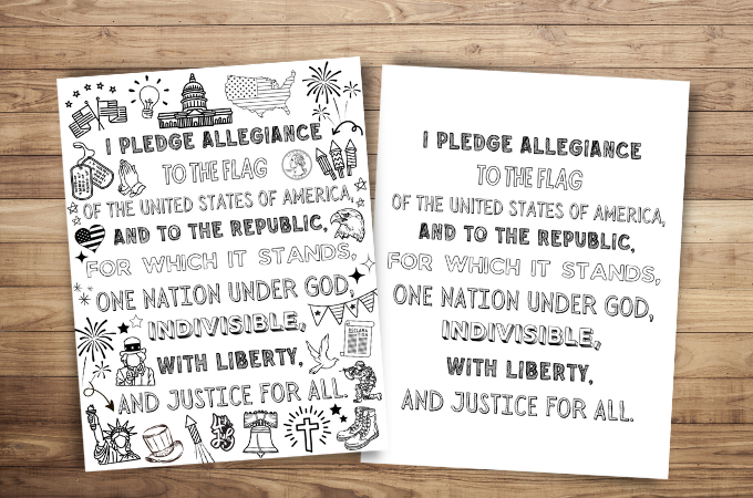 Pledge of allegiance printable â ultimate scouts