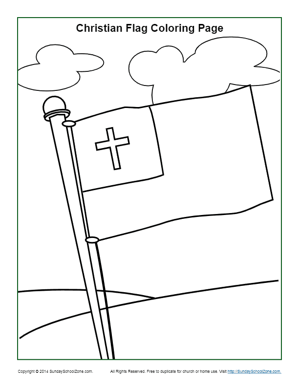 Christian flag coloring page sunday school activities for kids