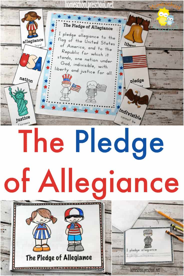 Free printable pledge of allegiance mini