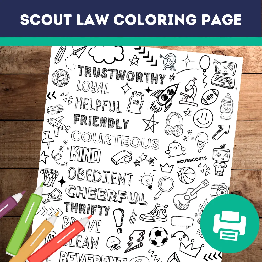 Scout law coloring page â free printable â ultimate scouts