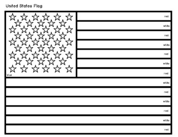 American flag coloring page by adorable apples tpt