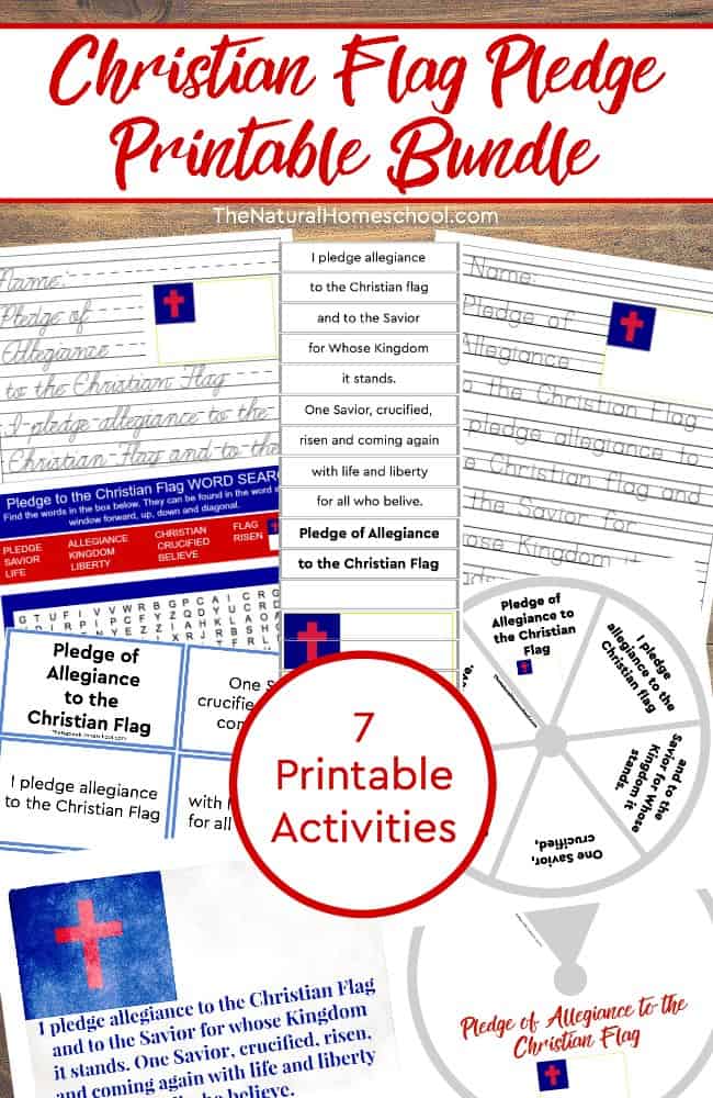 Printable christian flag pledge of allegiance activities