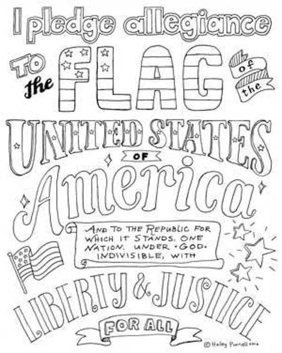 Pledge of allegiance coloring page