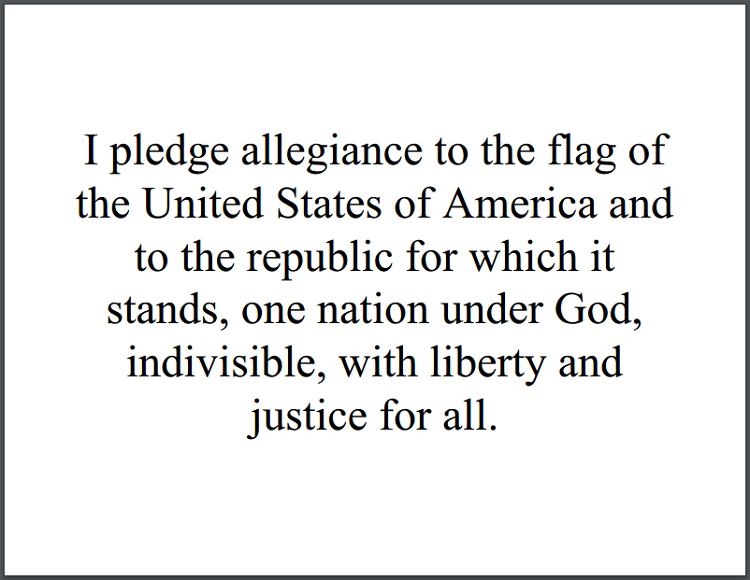 The pledge of allegiance student handouts
