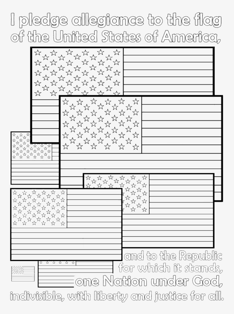 American flag pledge of allegiance coloring page