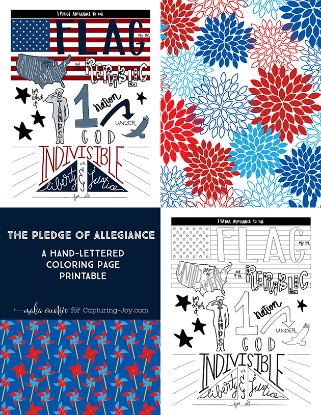 Pledge of allegiance coloring page printable