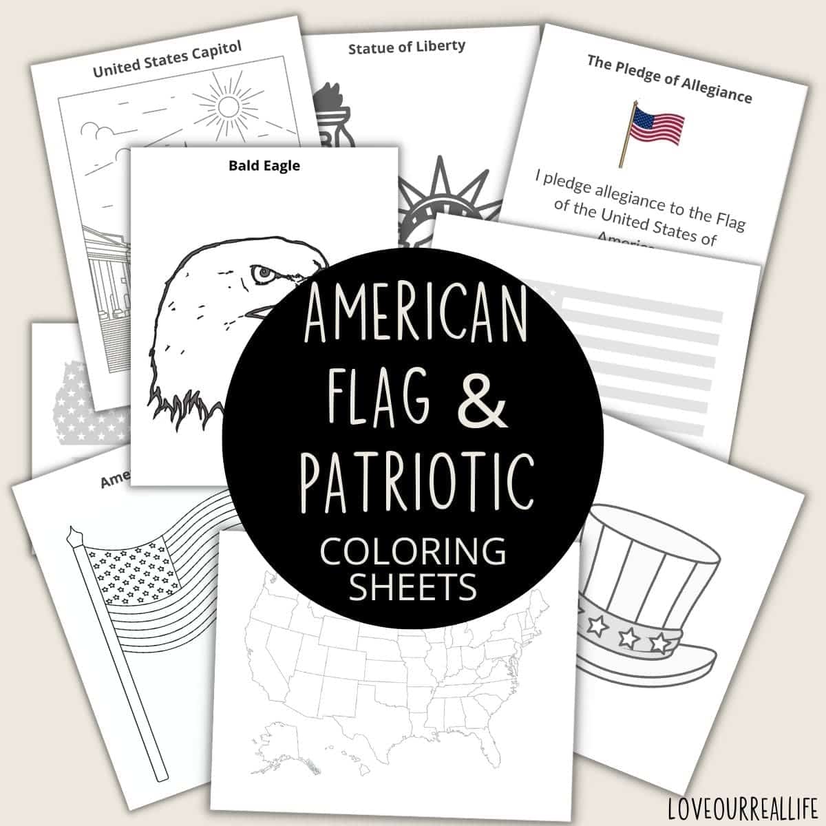 Free american flag usa coloring pages