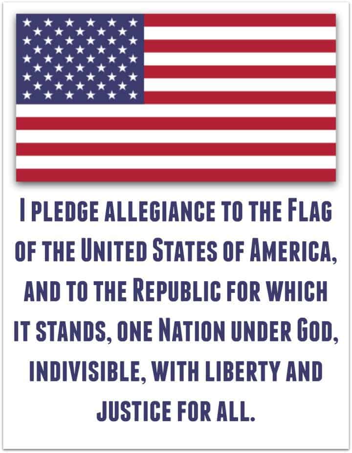 The pledge of allegiance to the american flag printable pdf full text