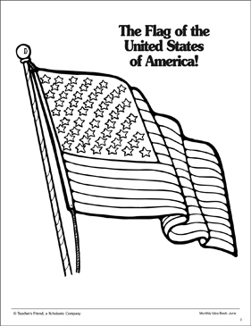 The flag and the pledge of allegiance printable cut and pastes coloring pages