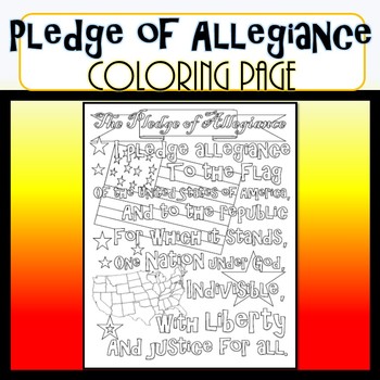 The pledge of allegiance coloring page by civics studies tpt