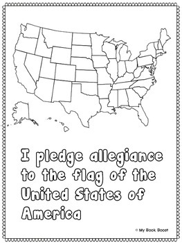 Pledge of allegiance coloring book by my book boost tpt
