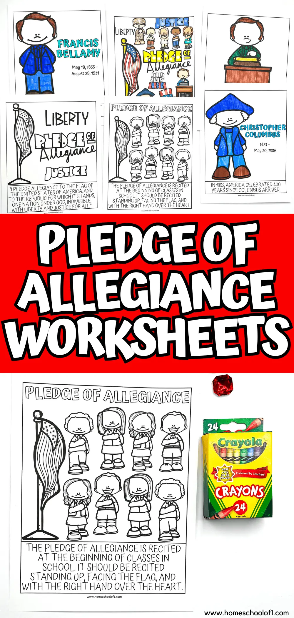 Free pledge of allegiance worksheets