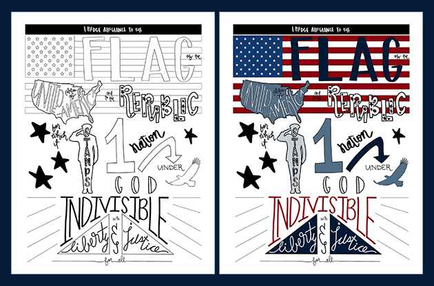 Pledge of allegiance coloring page printable