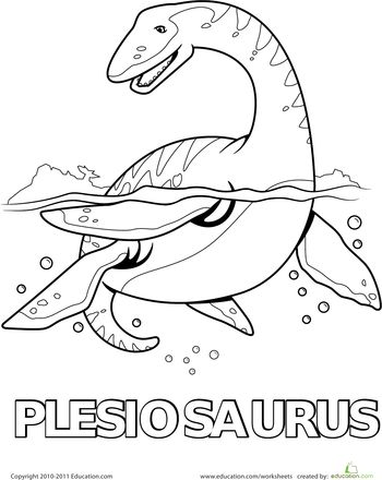 Color the plesiosaurus worksheet educationcom dinosaur coloring pages coloring books coloring book pages