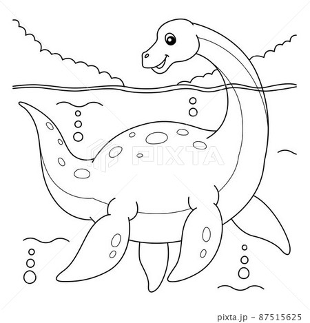 Plesiosaurus coloring page for kids