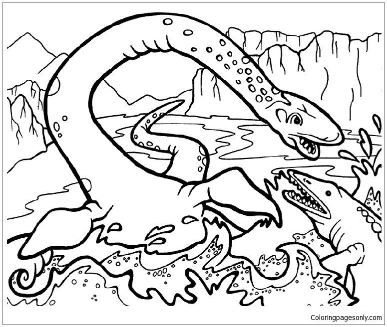 Plesiosaurus coloring pages