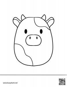 Connor the cow squishmallow free coloring page