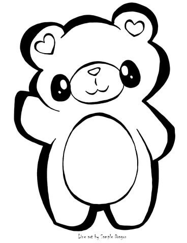 Plush teddy coloring page free printable coloring pages