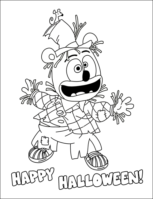 Gummibãr halloween coloring page and plush toy giveaway