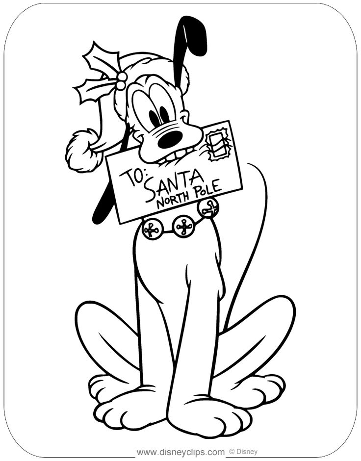 Plutos letter to santa christmas coloring pages disney coloring pages disney characters christmas