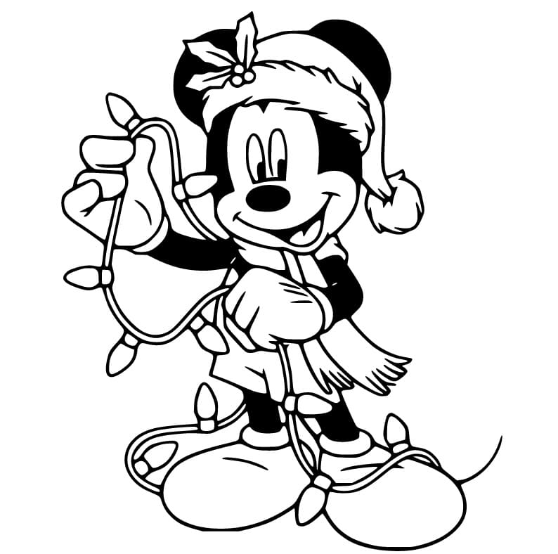 Mickey mouse christmas coloring pages