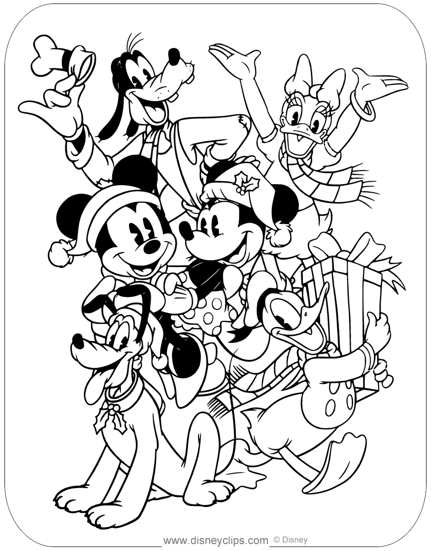 Mickey mouse friends christmas coloring pages