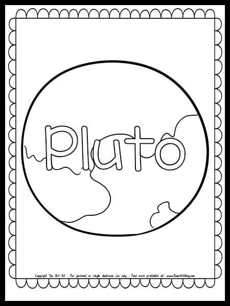 Pluto coloring page free printable â the art kit