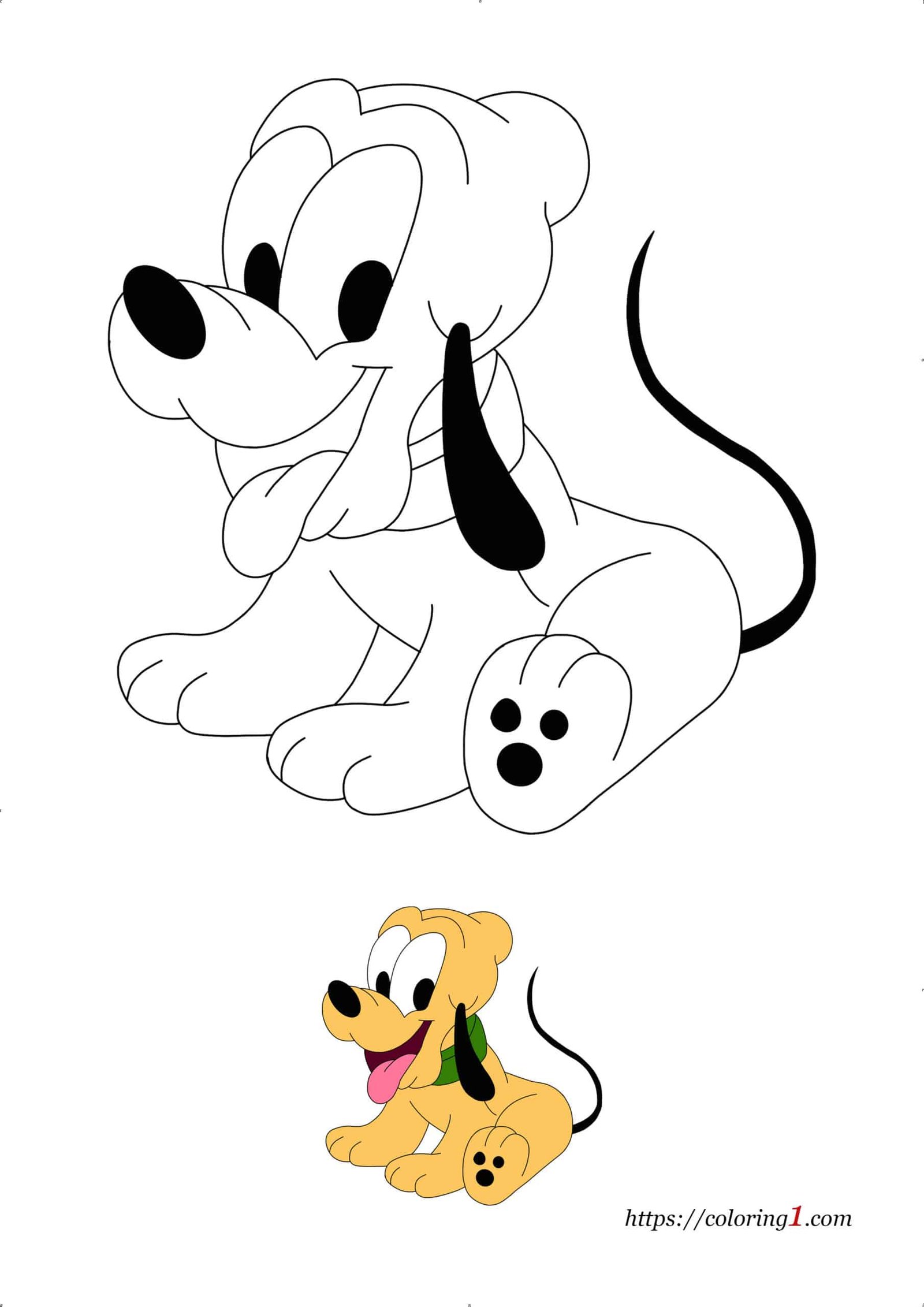 Baby dog pluto coloring pages