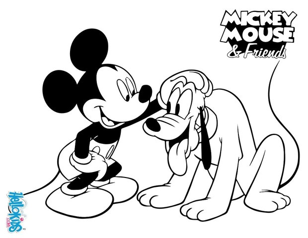 Mickey and pluto coloring pages