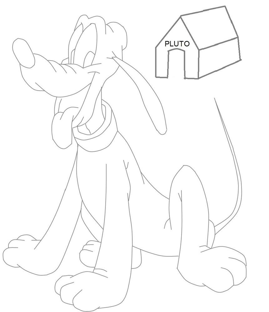 Pluto coloring printable for kids