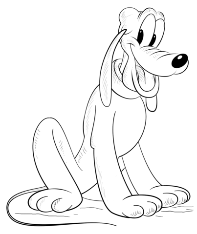 Pluto the dog coloring page free printable coloring pages