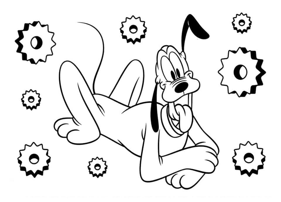 Pluto from disney coloring page