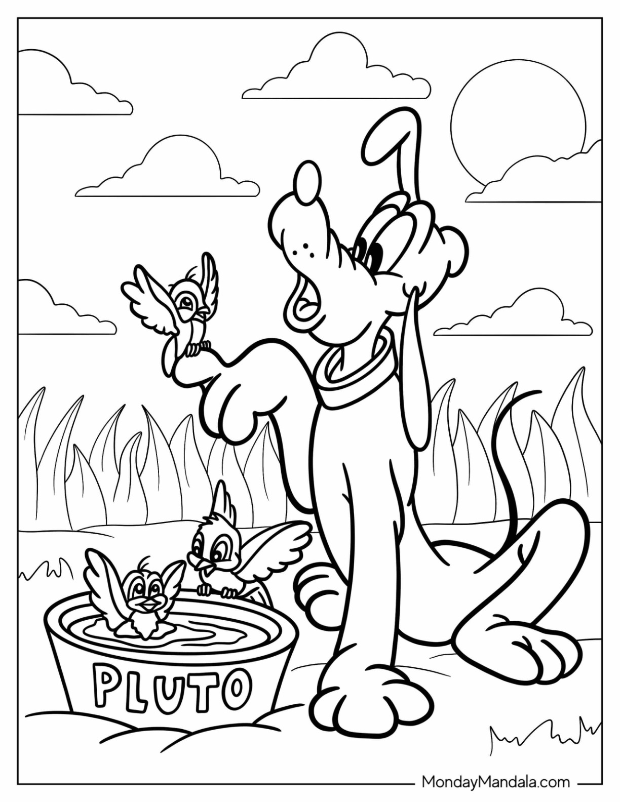 Pluto coloring pages free pdf printables