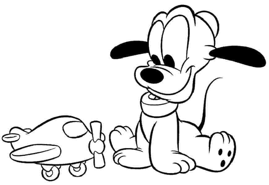 Pluto from disney coloring page