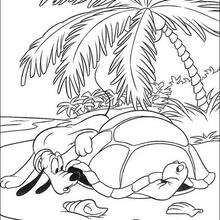 Pluto with the turtle coloring pages