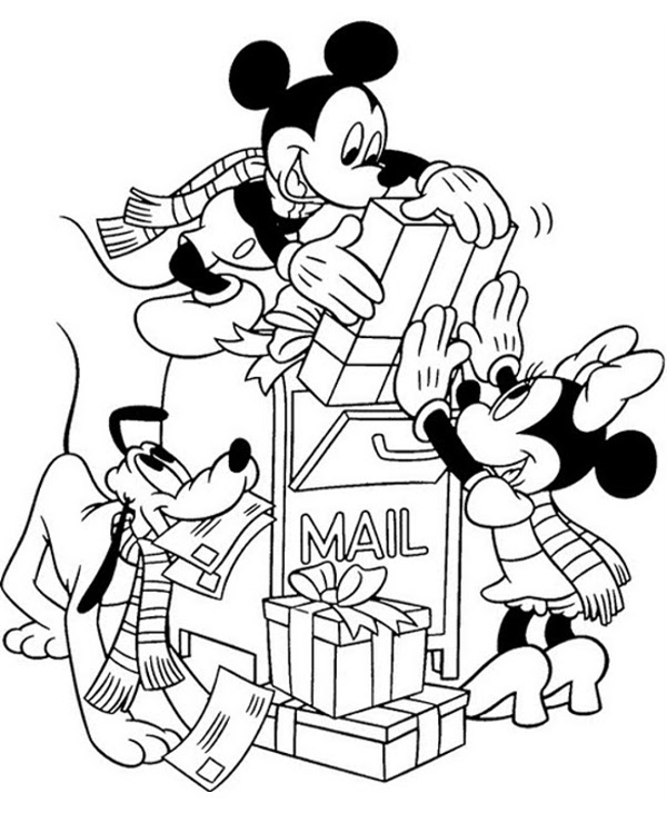 Pluto mickey and minnie picture for coloring