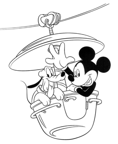 Mickey with pluto coloring page free printable coloring pages