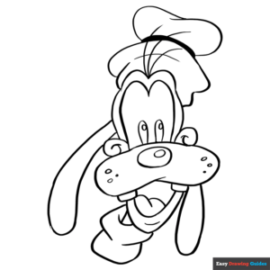 Goofy coloring page easy drawing guides