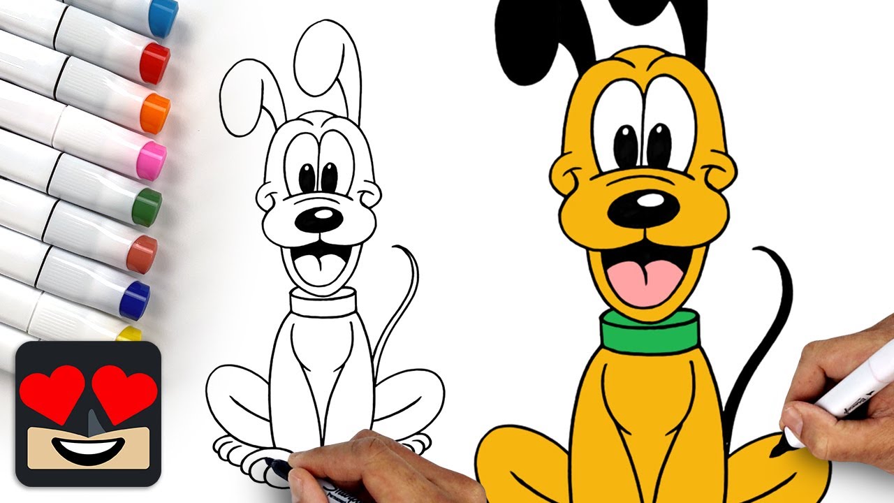 How to draw pluto walt disney