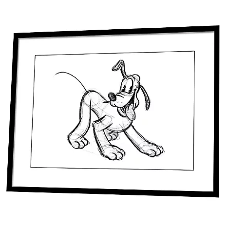 Disney pluto sketch framed print