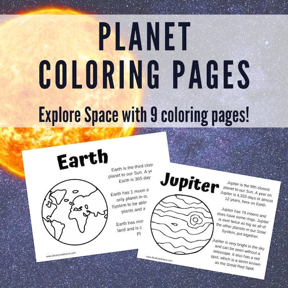 Planet coloring pages and fact sheets pluto included solar system printables