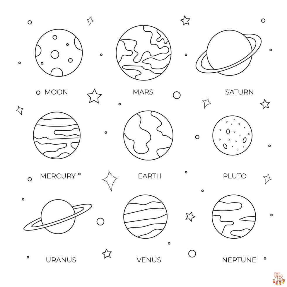 Discover the universe with planet coloring pages