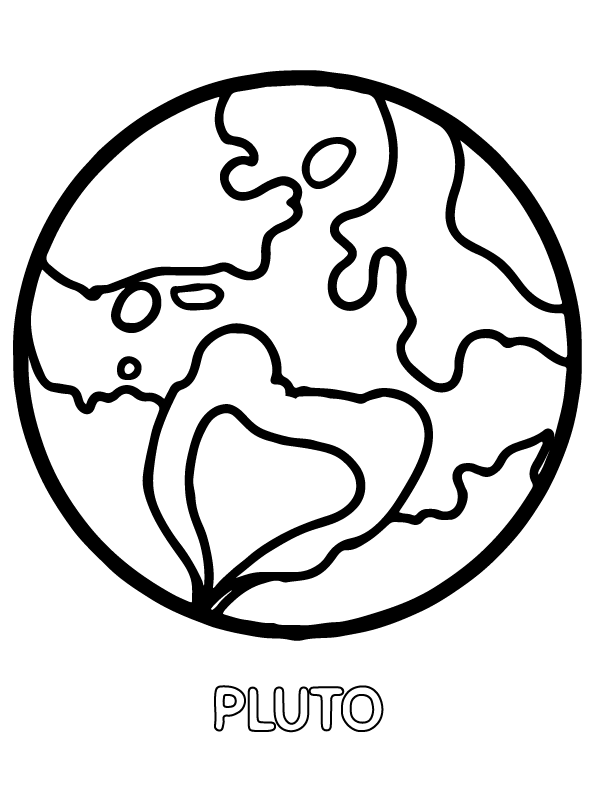 Earth and pluto coloring page