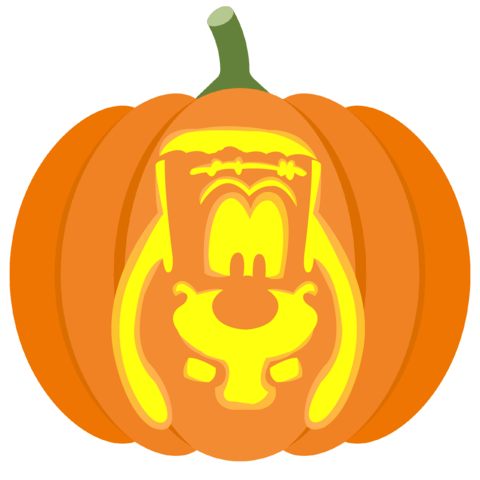 Goofy pumpkin stencil free printable papercraft templates