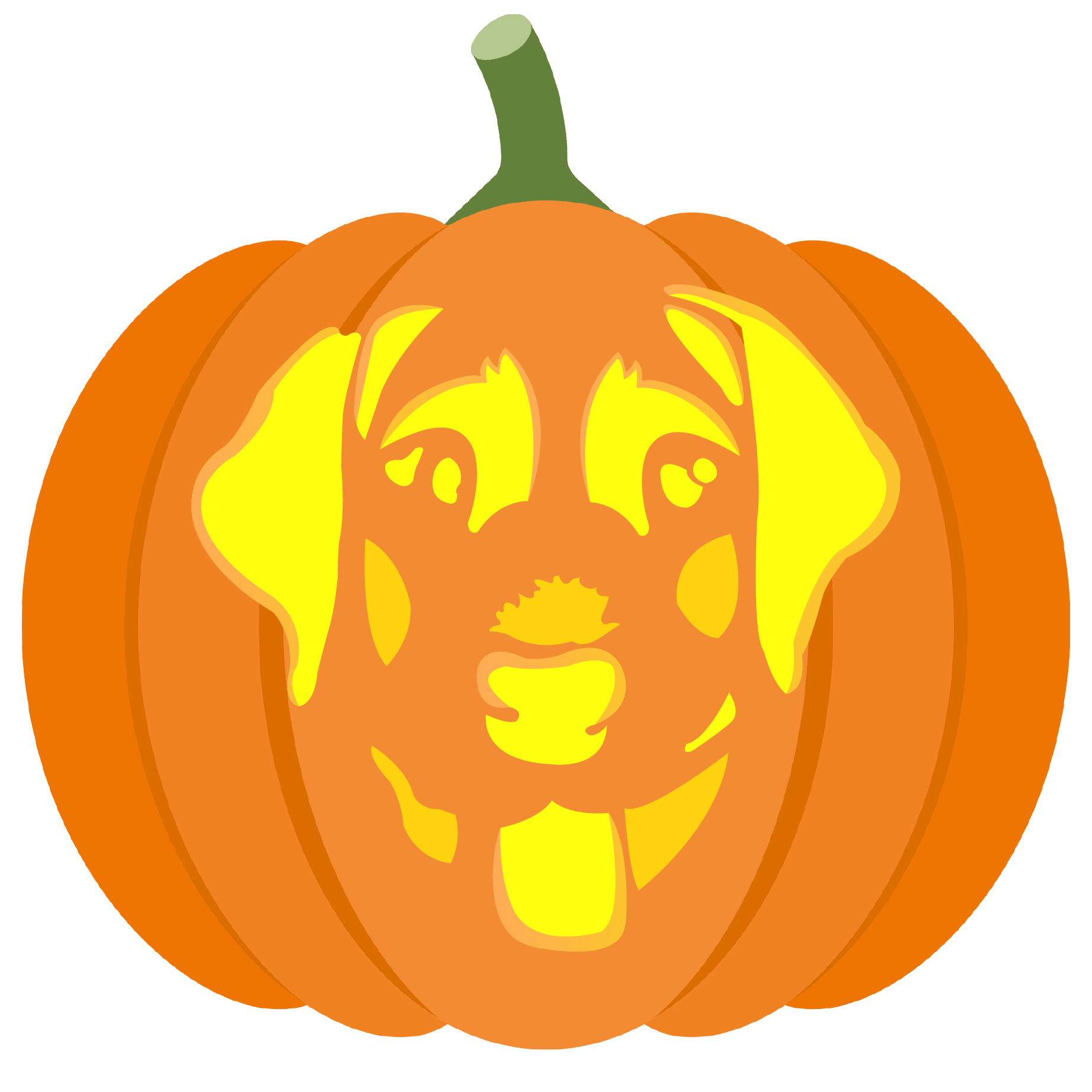 Dog face pumpkin stencil free printable papercraft templates