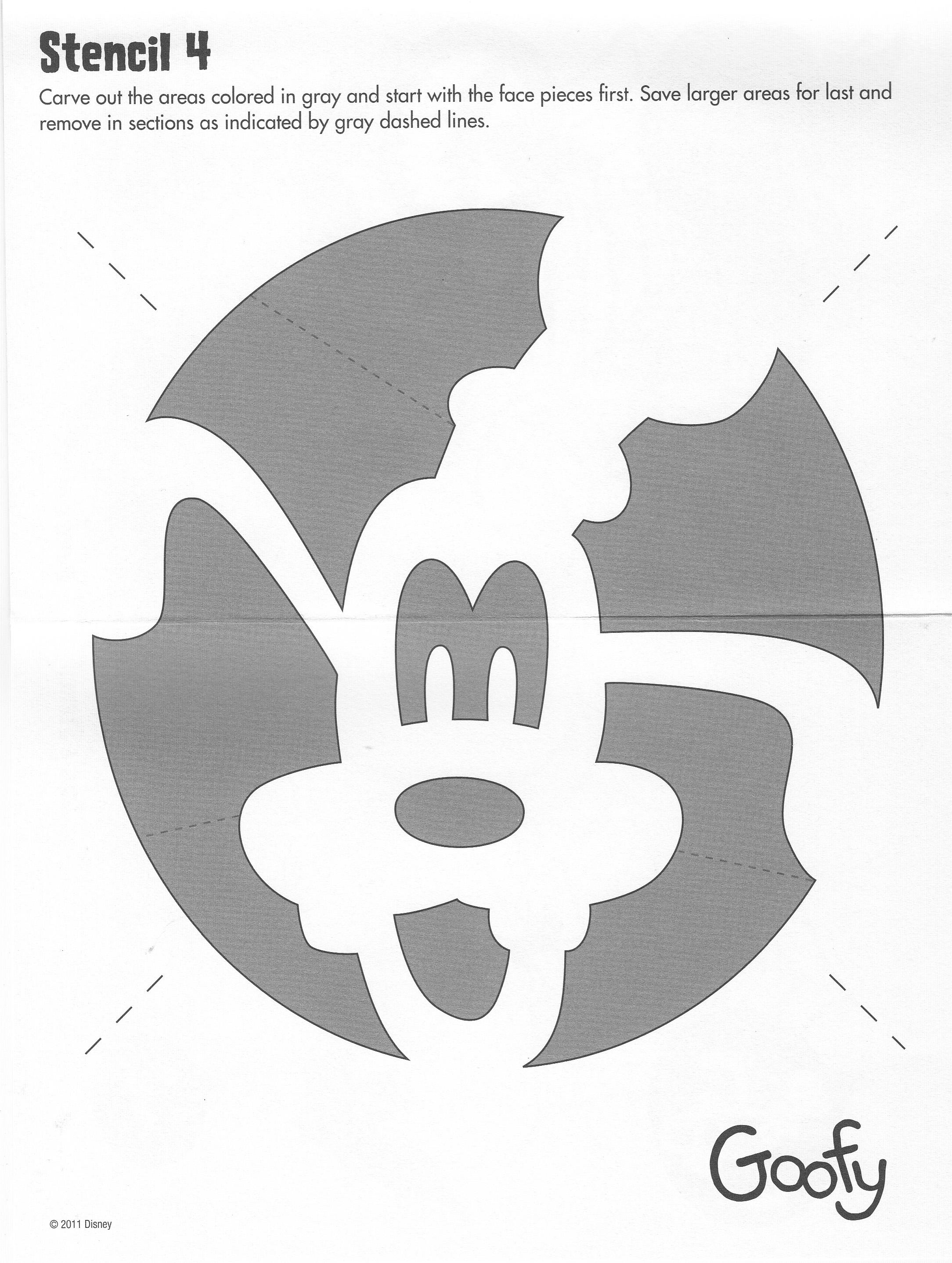 Mickey mouse pluto free pumpkin stencil