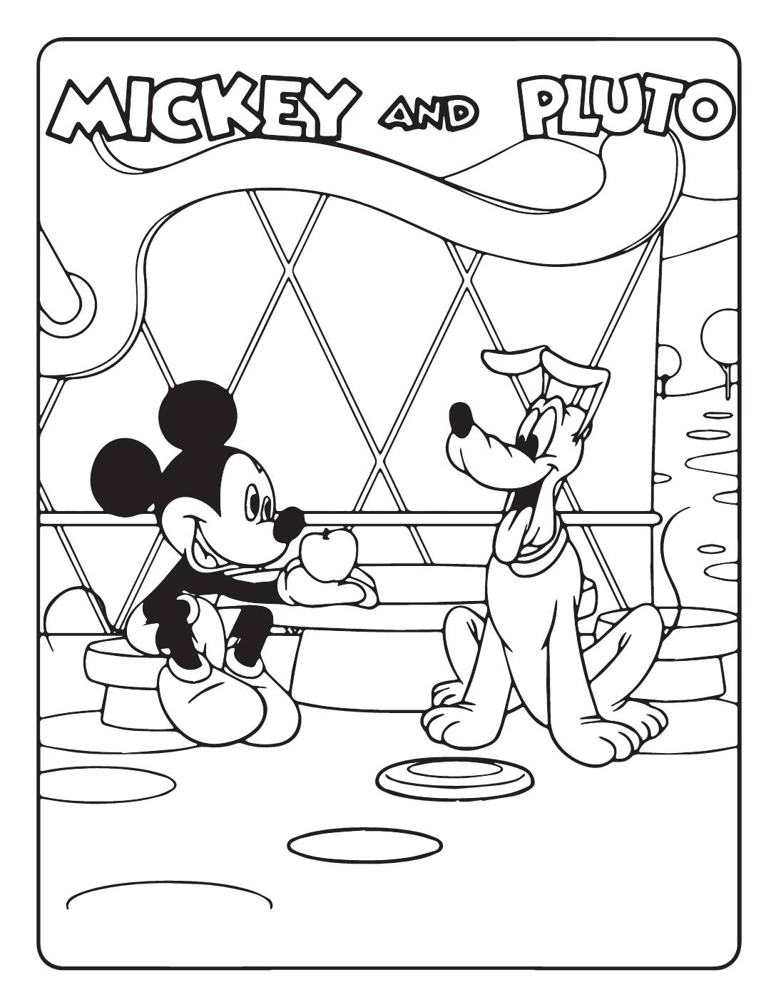 Mickey pluto coloring page