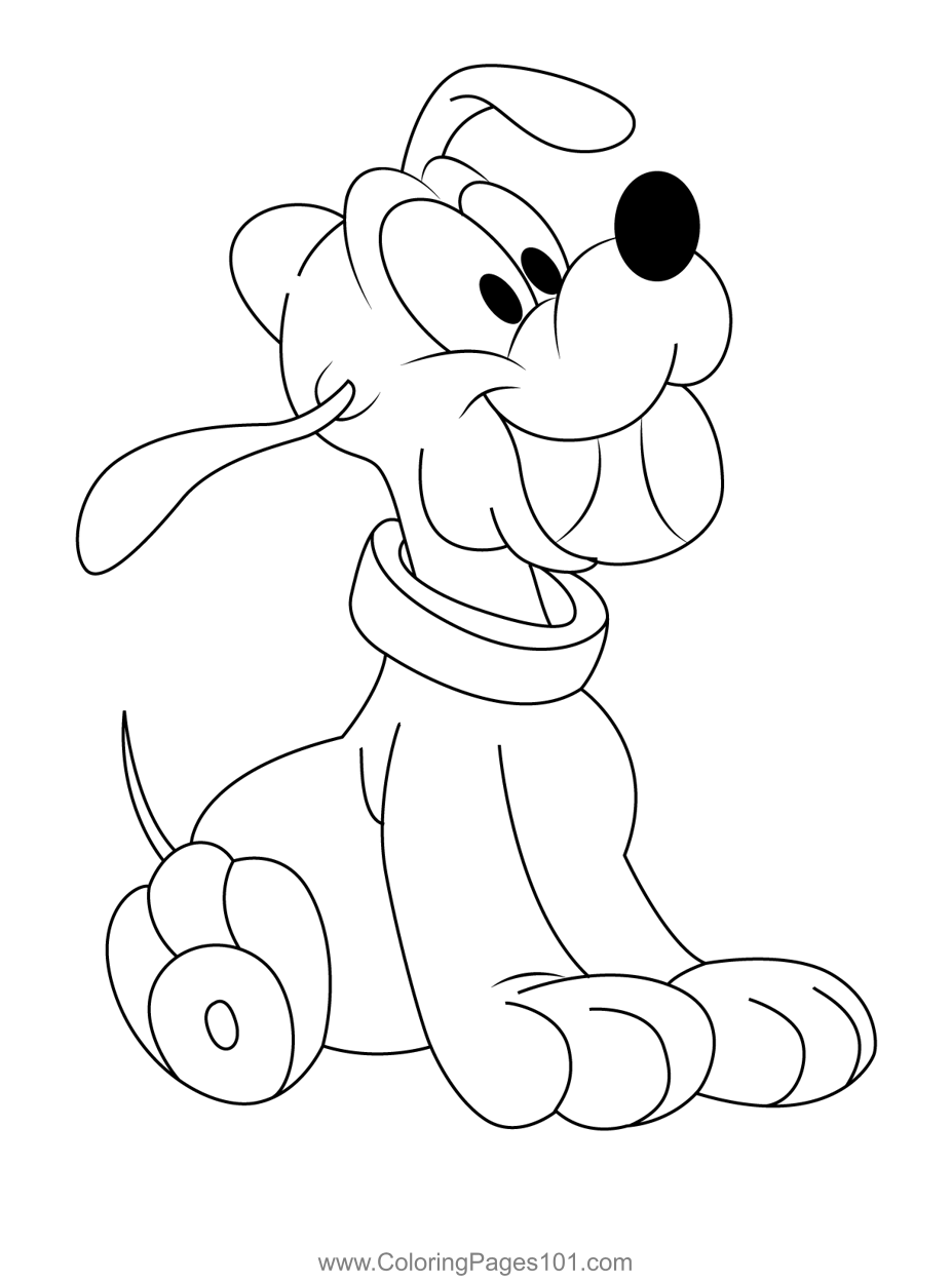 Baby pluto coloring page for kids